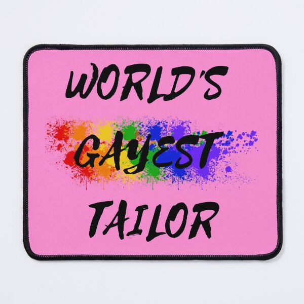 Item preview, World's Gayest Tailor Queer Humor With Rainbow Colors For Gay Tailors For Pride Month In Pink designed and sold by LuckyKermit.