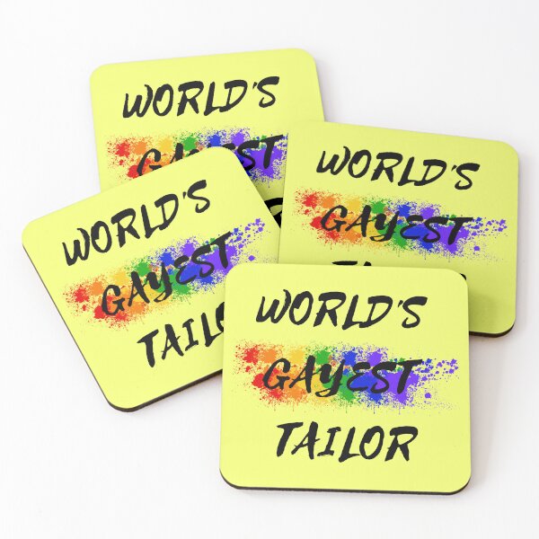 Item preview, World's Gayest Tailor Queer Humor With Rainbow Colors For Gay Tailors For Pride Month In Yellow designed and sold by LuckyKermit.