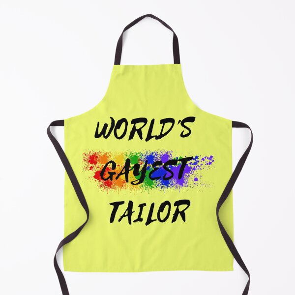 Item preview, World's Gayest Tailor Queer Humor With Rainbow Colors For Gay Tailors For Pride Month In Yellow designed and sold by LuckyKermit.