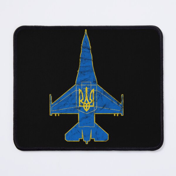 Item preview, F-16 Jet Fighter Ukraine Coat of Arms Airplane Vintage Design designed and sold by RealPilotDesign.