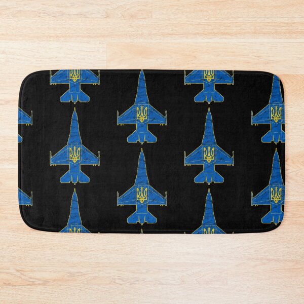 Item preview, F-16 Jet Fighter Ukraine Coat of Arms Airplane Vintage Design designed and sold by RealPilotDesign.