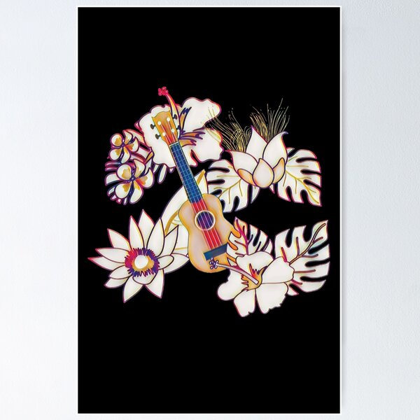 Item preview, Ukulele - flowers and leaves designed and sold by piesdesignart.