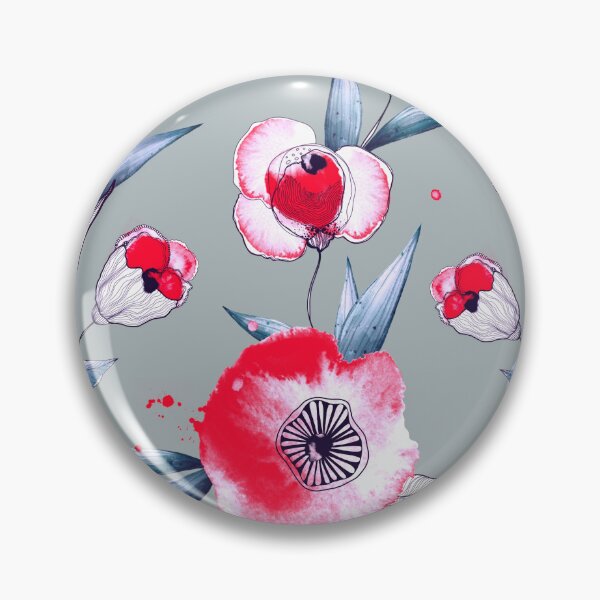 Item preview, Watercolor red flowers and black lines  designed and sold by kMariaART.