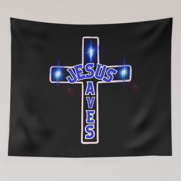 Item preview, Jesus Saves (Blue-Star) designed and sold by Tripp Art Studio.