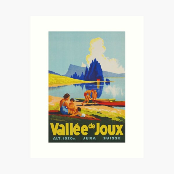 Item preview, Vallée de Joux, Switzerland Vintage Travel Poster designed and sold by vintagevivian.