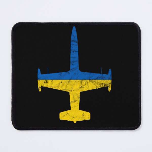 Item preview, L-39 Albatross Jet Trainer Airplane Ukraine Flag Airplane Vintage Design designed and sold by RealPilotDesign.