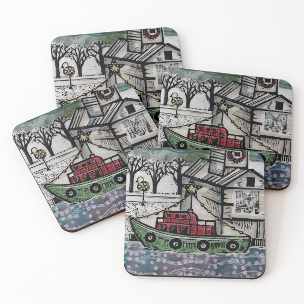 Item preview, Door County waterfront Christmas designed and sold by nighthawkstudio.