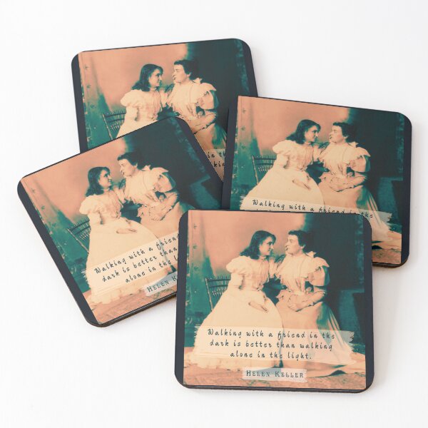 Item preview, Helen Keller portrait and  quote: Walking with a friend in the dark is better... designed and sold by artbleed.