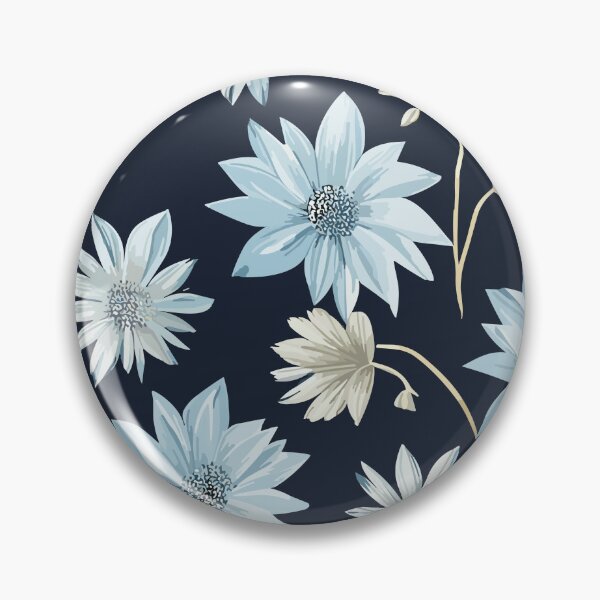 Item preview, Blue and sliver flower pattern . designed and sold by TenderSoar.
