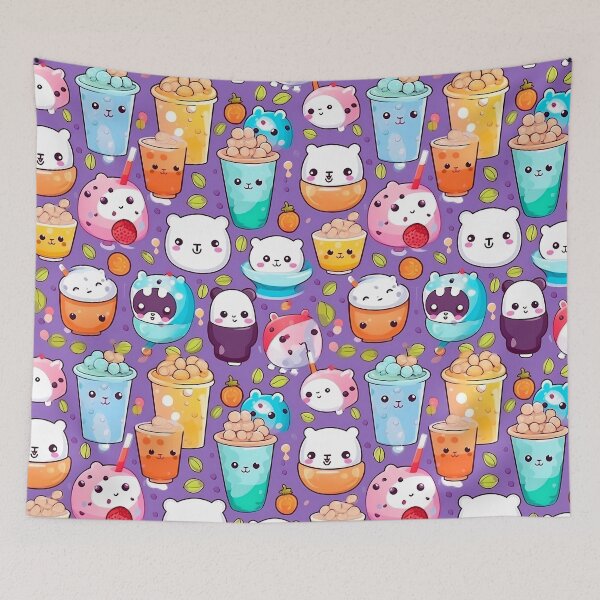 Aperçu de l'œuvre Tea Party with Pandas and Bears: Enchanting Pattern créée et vendue par SweetMagicDream.