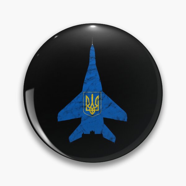 Item preview, MiG-29 Fulcrum Jet Fighter  Airplane Ukraine Coat of Arms Airplane Vintage Design designed and sold by RealPilotDesign.