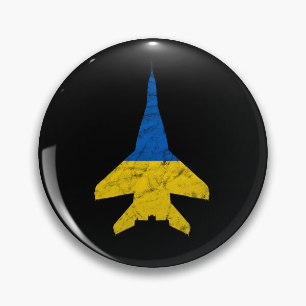 Item preview, MiG-29 Fulcrum Jet Fighter  Airplane Ukraine Flag Airplane Vintage Design designed and sold by RealPilotDesign.