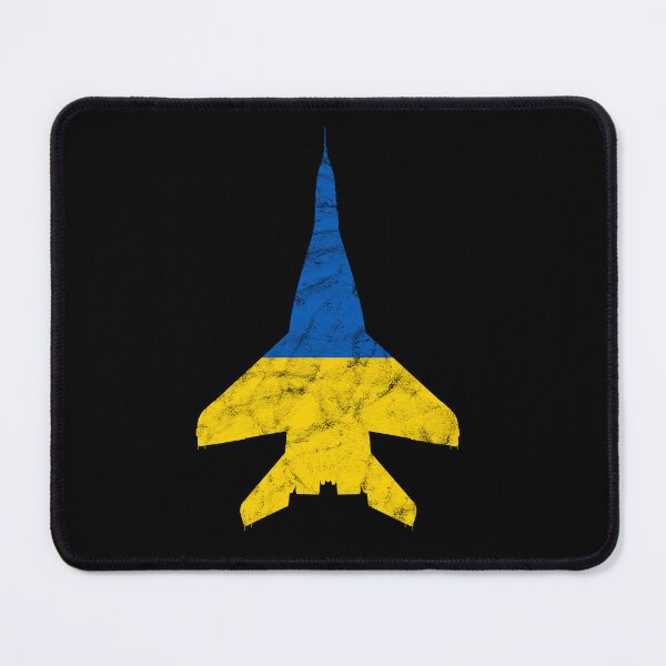 Item preview, MiG-29 Fulcrum Jet Fighter  Airplane Ukraine Flag Airplane Vintage Design designed and sold by RealPilotDesign.
