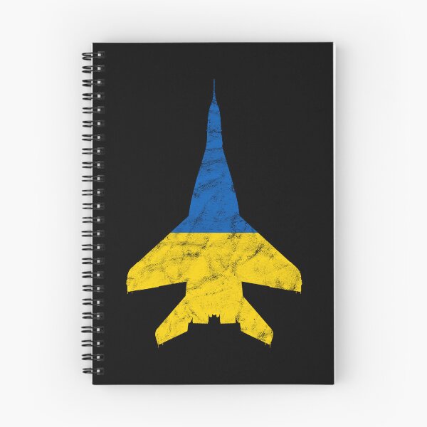 Item preview, MiG-29 Fulcrum Jet Fighter  Airplane Ukraine Flag Airplane Vintage Design designed and sold by RealPilotDesign.