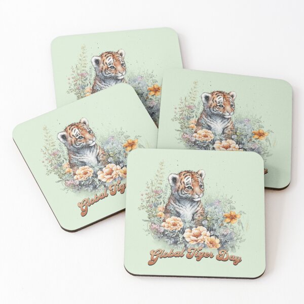 Item preview, Global Tiger Day, watercolor cub designed and sold by HolidayBug.