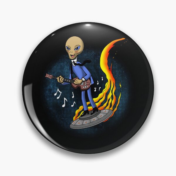 Item preview, Cool Vintage Retro Alien UFO Musician Outer Space Cartoon designed and sold by BoggsNicolasArt.