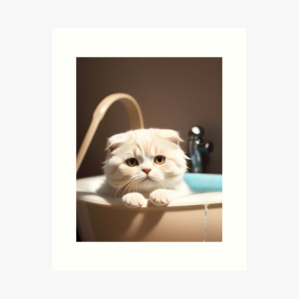 Item preview, Cat Taking a Bath - Modern Digital Art designed and sold by Ai-michiart.