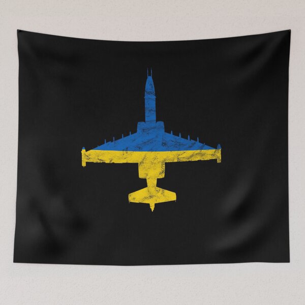 Item preview, Su-25 Jet Airplane Ukraine Flag Airplane Vintage Design designed and sold by RealPilotDesign.