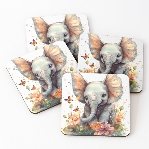 Item preview, Elephant Animal Clipart, Animal in Flower, Floral Fauna Art, Blooming Beast, Flower Creature, Petal Pet, Rosy Floral Watercolor Art designed and sold by CoolorPainting.