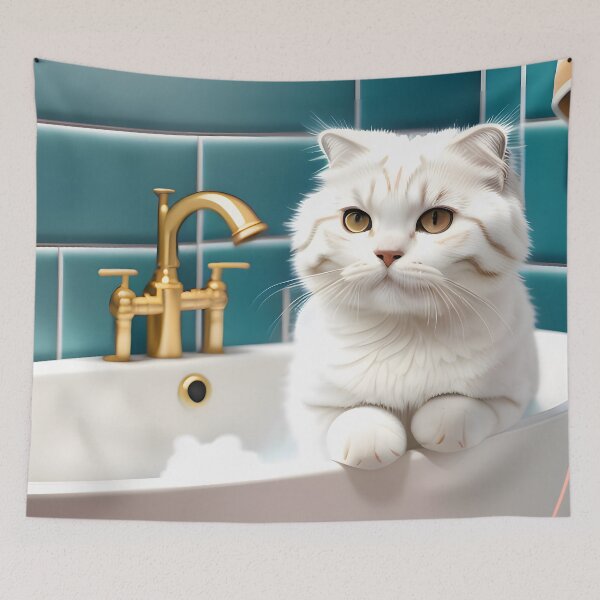 Item preview, Cat Taking a Bath - Modern Digital Art designed and sold by Ai-michiart.