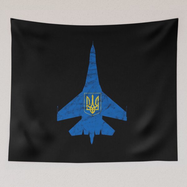Item preview, Su-27 Flanker Jet Airplane Ukraine Coat of Arms Airplane Vintage Design designed and sold by RealPilotDesign.