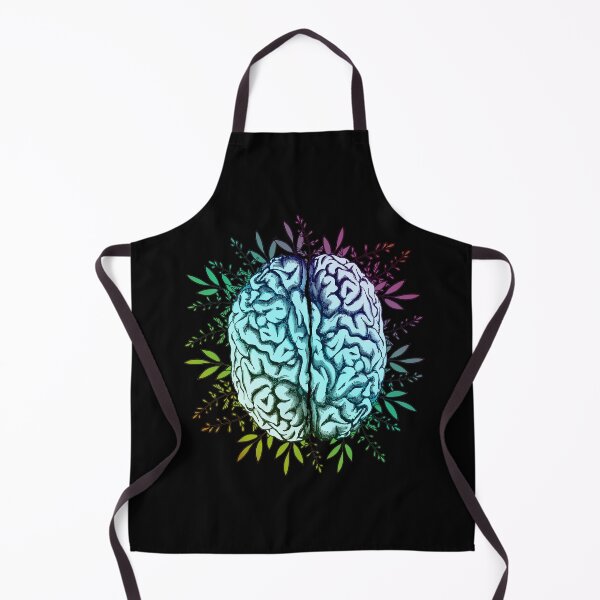 Item preview, Mental health, matters, Brain, leaves, positivity, vibrant color, creativity, right hemisphere brain designed and sold by Collagedream.