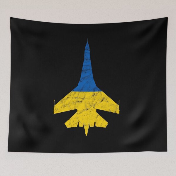 Item preview, Su-27 Flanker Jet Airplane Ukraine Flag Airplane Vintage Design designed and sold by RealPilotDesign.