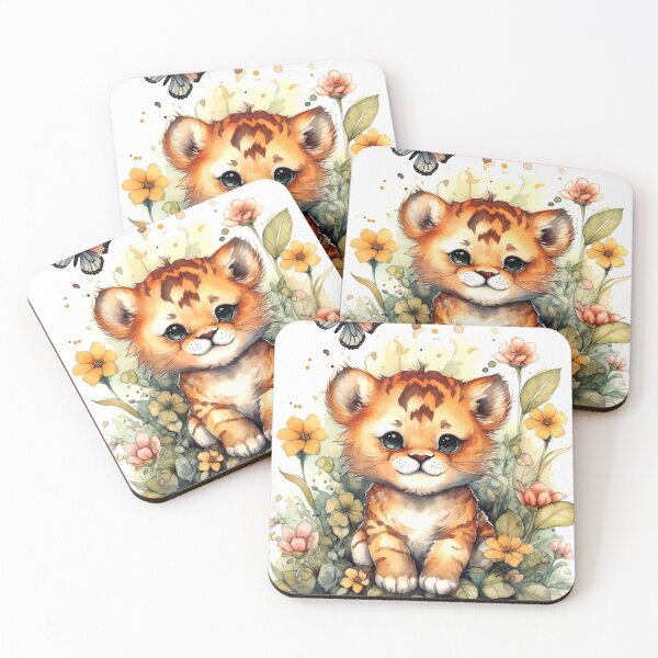 Item preview, Lion Animal Clipart, Animal in Flower, Floral Fauna Art, Blooming Beast, Flower Creature, Petal Pet, Rosy Floral Watercolor Art designed and sold by CoolorPainting.
