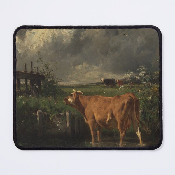 Item preview, The Flood Gate | Emile van Marcke | 1870 Cow Art designed and sold by CJET.