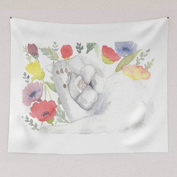 Item preview, Sleeping Kitten, watercolor painting designed and sold by SharonRoseR.