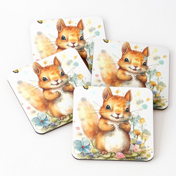 Item preview, Squirrel Animal Clipart, Animal in Flower, Floral Fauna Art, Blooming Beast, Flower Creature, Petal Pet, Rosy Floral Watercolor Art designed and sold by CoolorPainting.