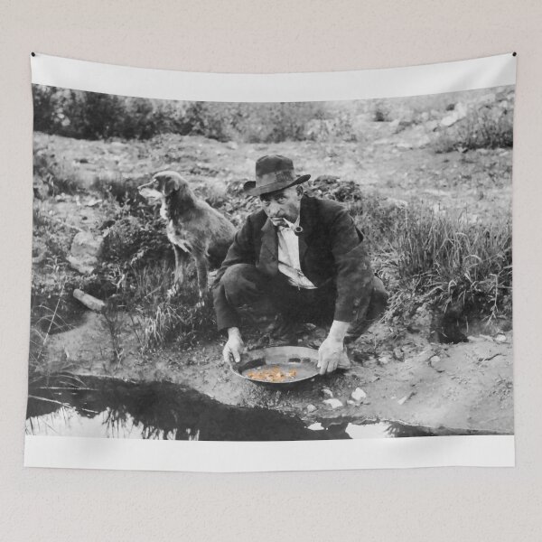 Item preview, Prospector Pans Gold with Dog - Alaska 1916 designed and sold by Daniel Hagerman.