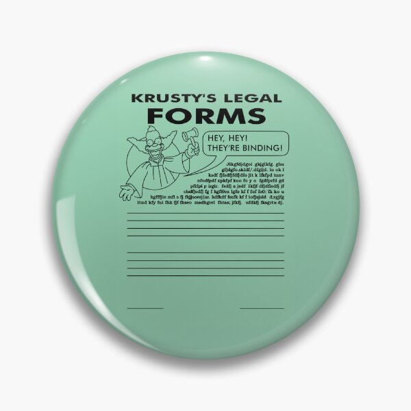 Item preview, Krusty's Legal Forms designed and sold by REALsaintpetty.