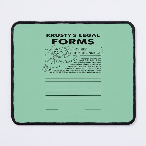 Item preview, Krusty's Legal Forms designed and sold by REALsaintpetty.