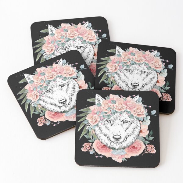 Item preview, Wolf with roses | nature designed and sold by Galskap.