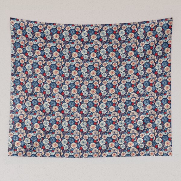 Item preview, Fourth of July Pattern Flower Firework Blend, Blue Background designed and sold by MiracleROLArt.
