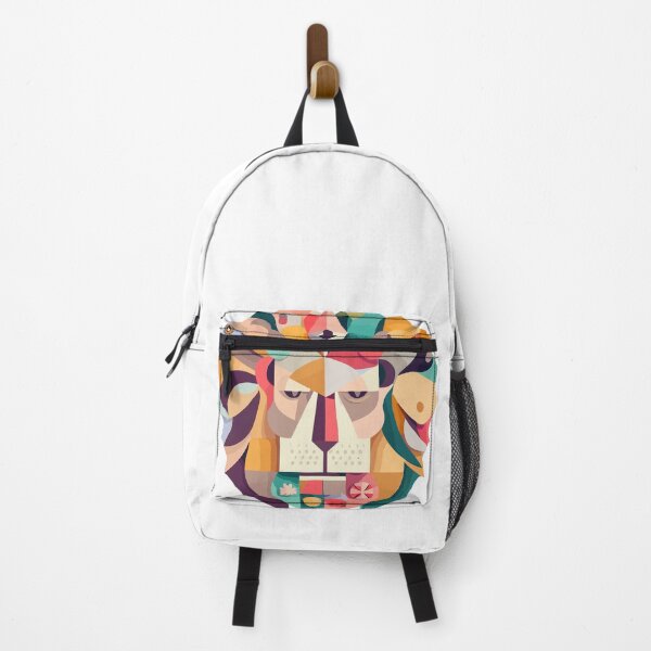 Item preview, Geometrical and fun naive style lion head illustration designed and sold by Edekad.