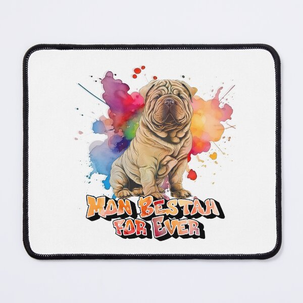 Item preview, Shar Pei dog, Shar-Pei or sharpeï, My Bestah for ever, for character dog lovers, in French designed and sold by isaweb.