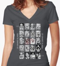 RF 20 Grand Slams Women's Fitted V-Neck T-Shirt