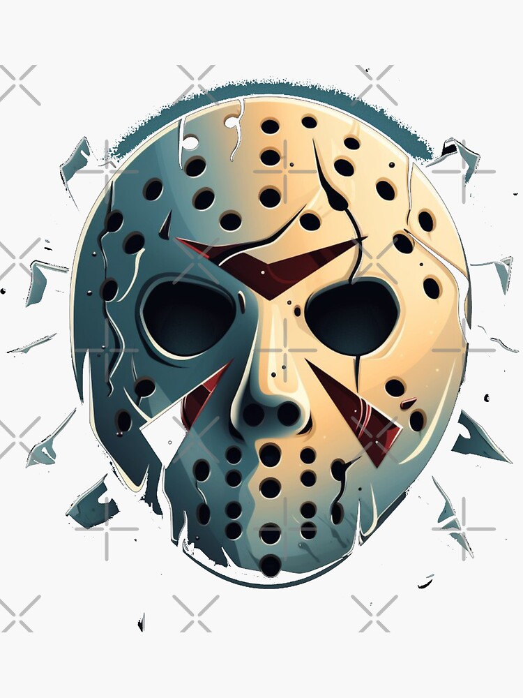 Friday the 13th Jason Vorhees Hockey Mask Sticker for Sale by King Moon