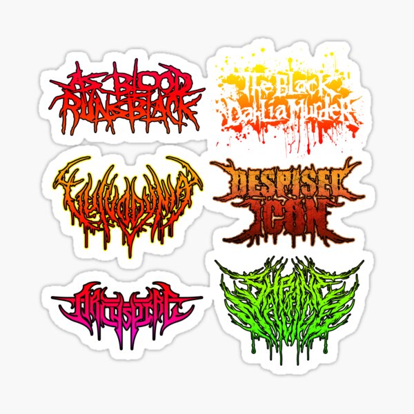 Item preview, Deathcore Bands Sticker Pack designed and sold by xDumpTruckx.