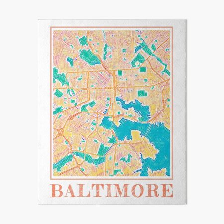 Baltimore Maryland Neighborhood Map Art Print 8x10 