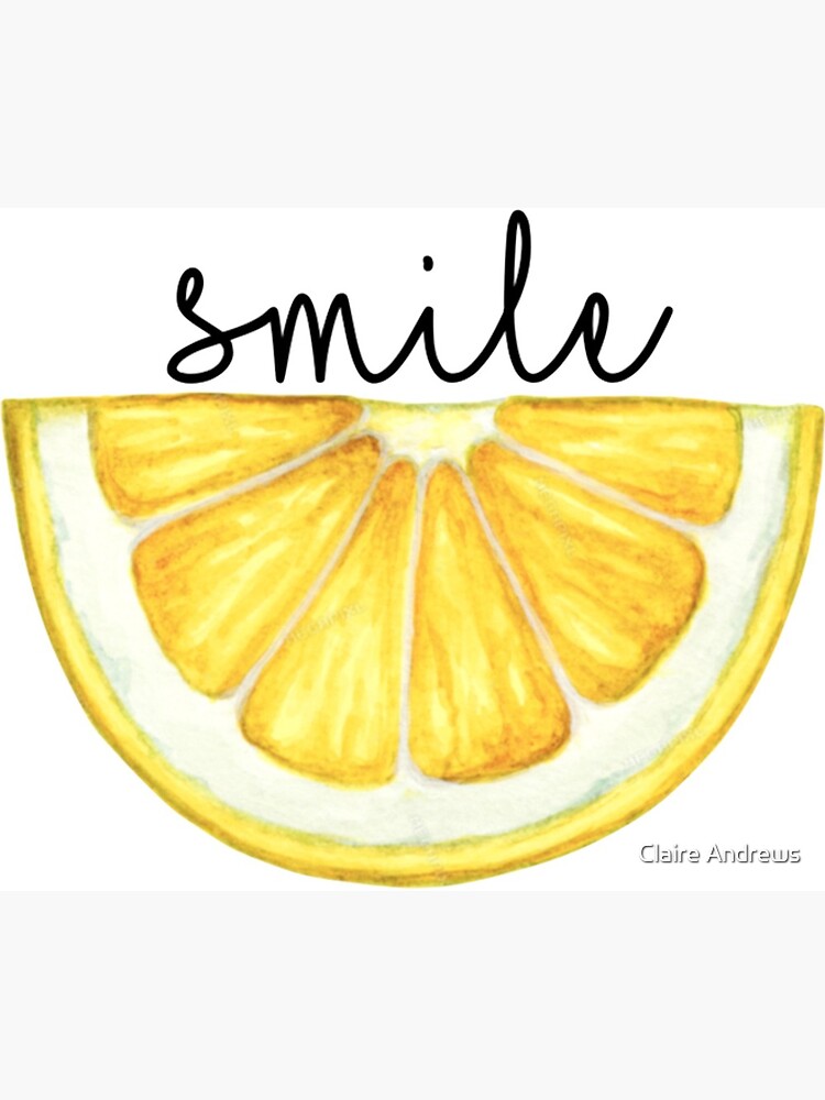 smile lemon slice watercolor postcard by claireandrewss redbubble