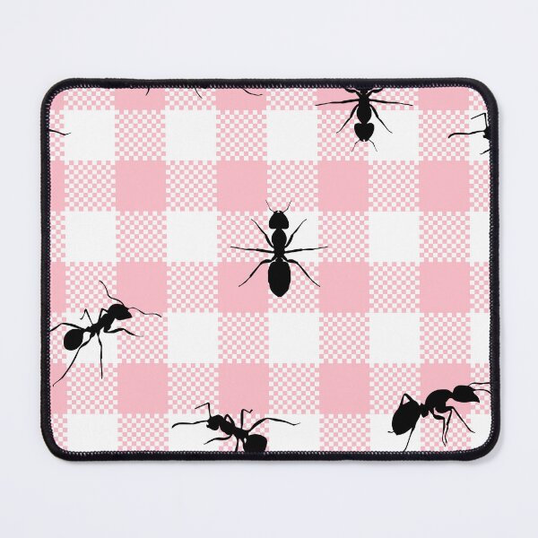 Item preview, pink gingham black ants  designed and sold by Gossip Rag.