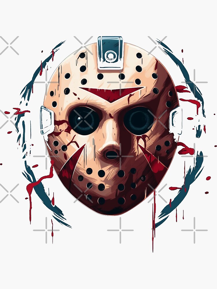 Friday the 13th Jason Vorhees Hockey Mask Sticker for Sale by King Moon