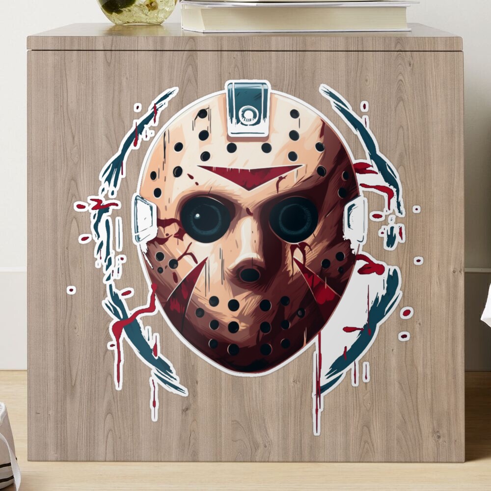 Friday the 13th Jason Vorhees Hockey Mask Sticker for Sale by King Moon