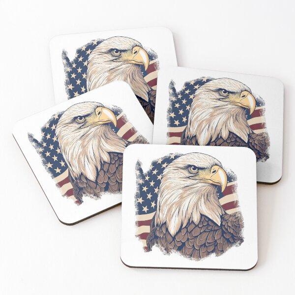 Item preview, Patriotic American Vintage Bald Eagle with Flag designed and sold by CoputerEasel.