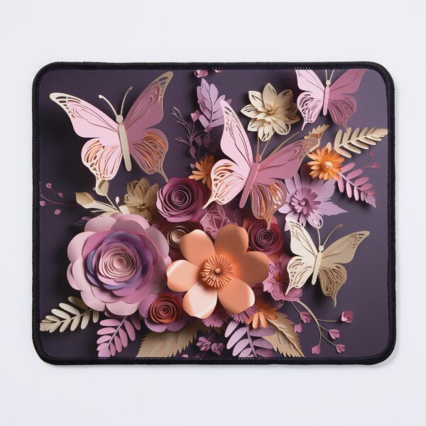 Item preview, Pattern with flowers and butterflies on a purple background designed and sold by n0ksyy.