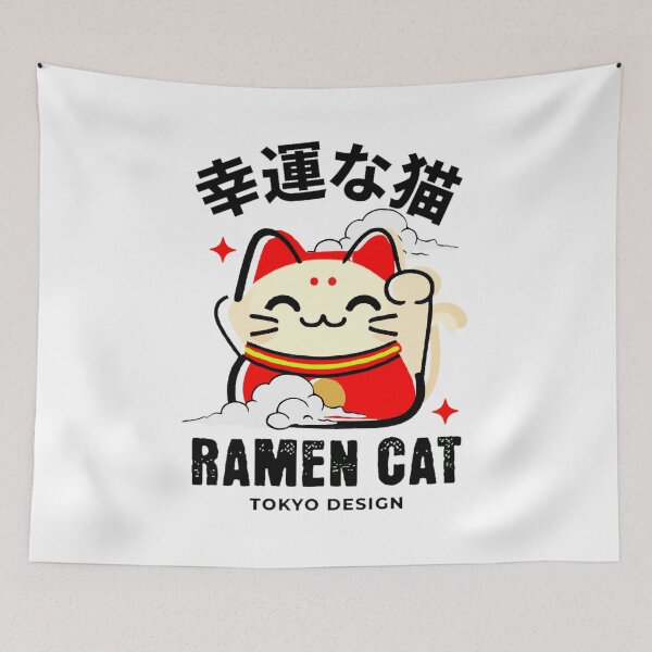 Item preview, Kawaii Vintage Style Japenese Ramen Cat designed and sold by PopPizzazz.