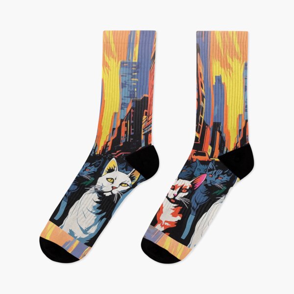 Item preview, Urban Cats Art: Sunset Street designed and sold by Cat-n-Christ.